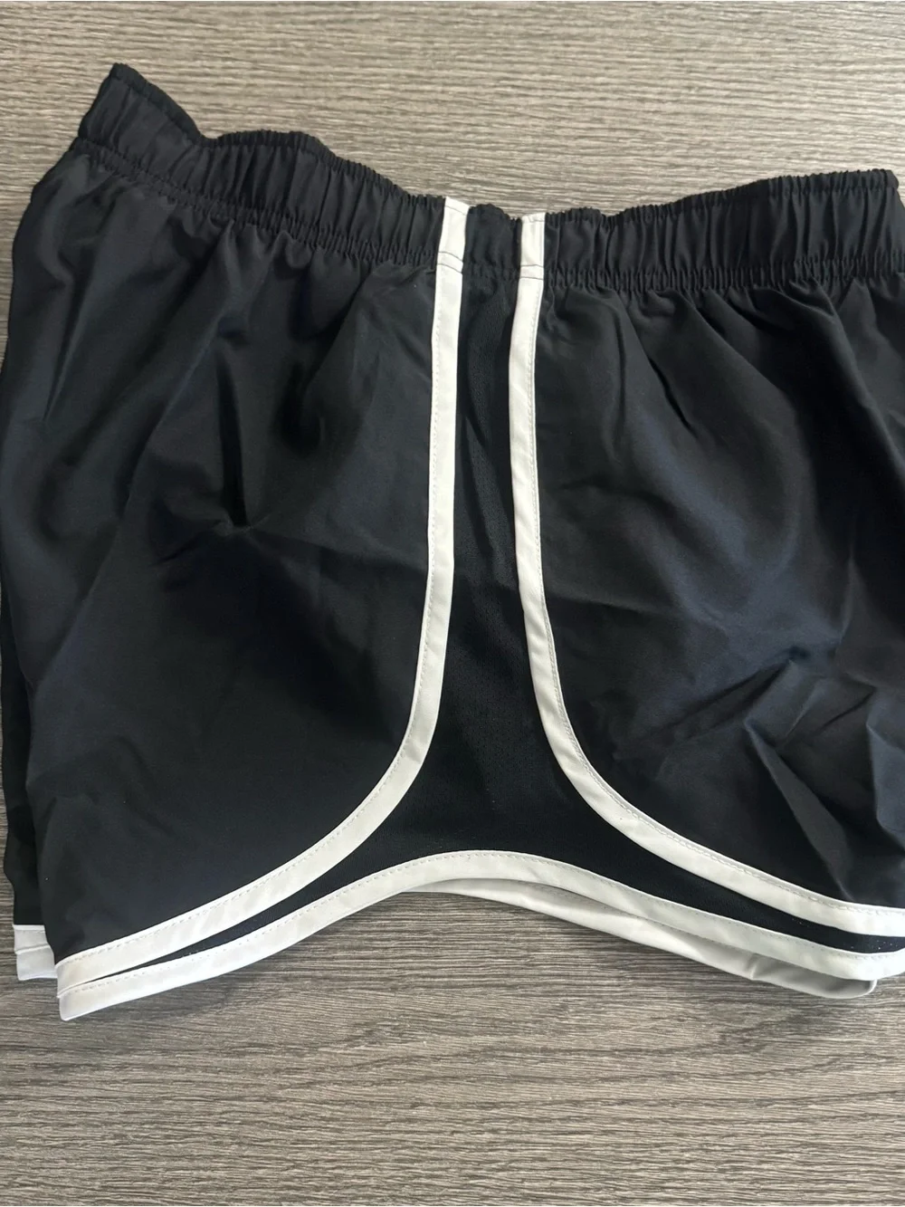 Nike Tempo Women's Running Shorts Size S Black White Trim Dry-Fit Brief Lined